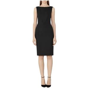 Reiss Dartmouth Tailored Black Wool Dress Size 10.